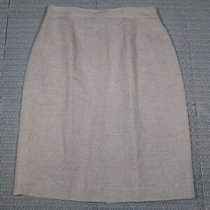 Terijon Tan Linen Cotton Blend Pencil Skirt Rickie Freeman Sz 10 Office Corp